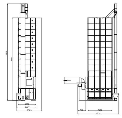 Biomass Coal 9.95kw 15T Batch Type Paddy Dryer Machine